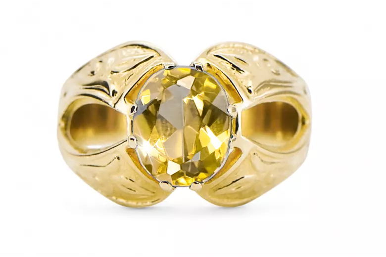 Ring Yellow Peridot 14K Yellow gold Vintage vrc135y